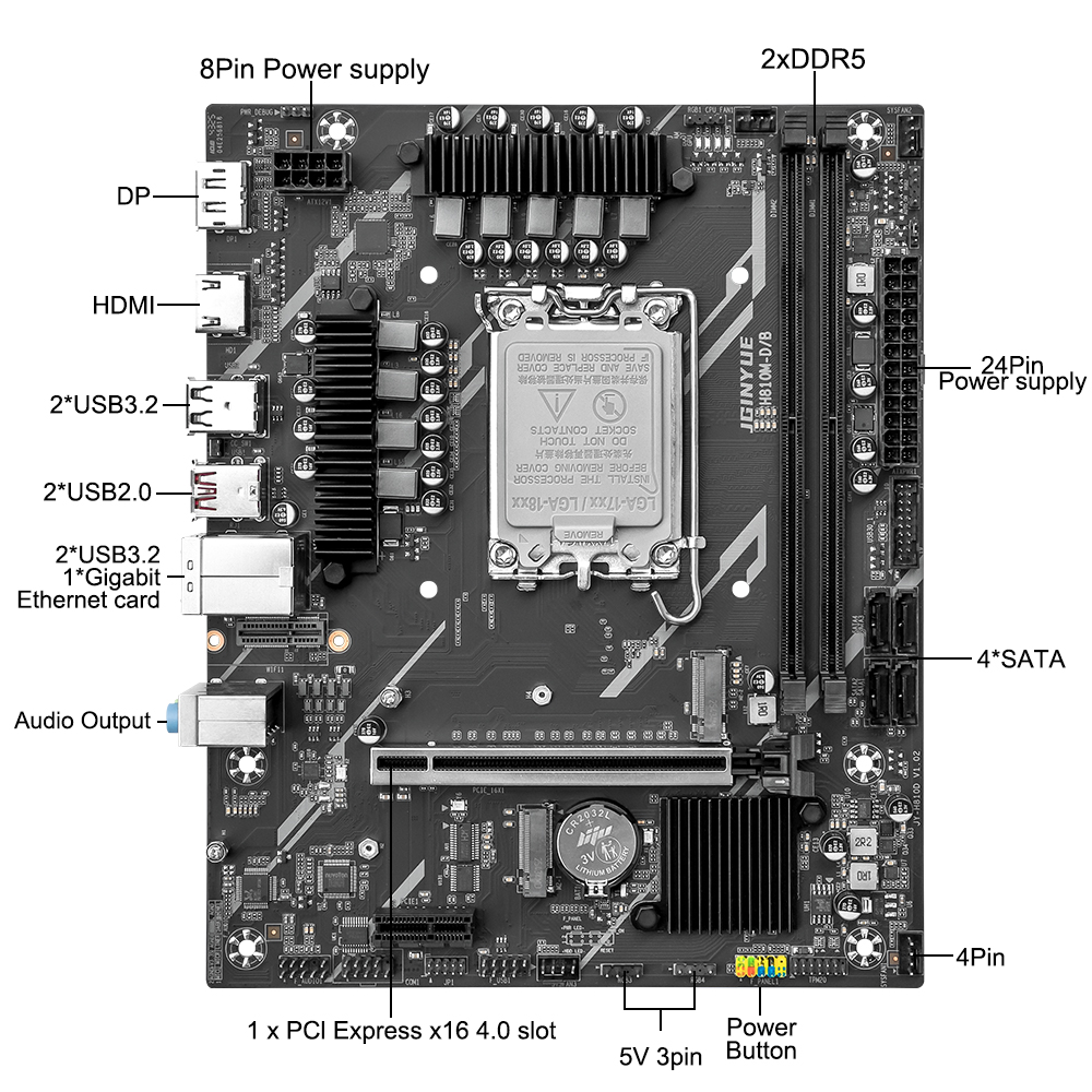 Scheda madre JGINYUE H810 Inte - Ddr5 64Gb recensione e prezzo